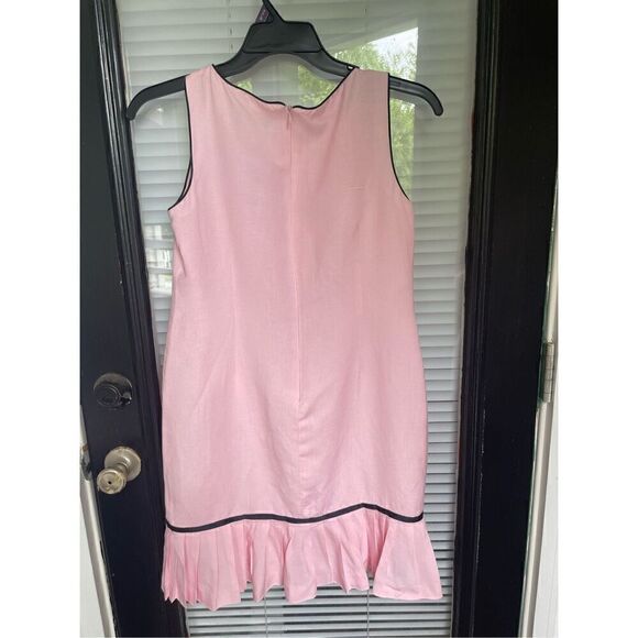 Jessica Howard Linen Blend Floral Pink/ Black Petite Size 10 Sleeveless Dress - Picture 9 of 10